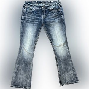 Miss Me Womens Jeans size 34 Signature Slim Bootcut inseam 32.5 Western Cowgirl